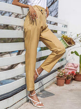 SHEIN  Solid Zipper Side Button Detail Pants