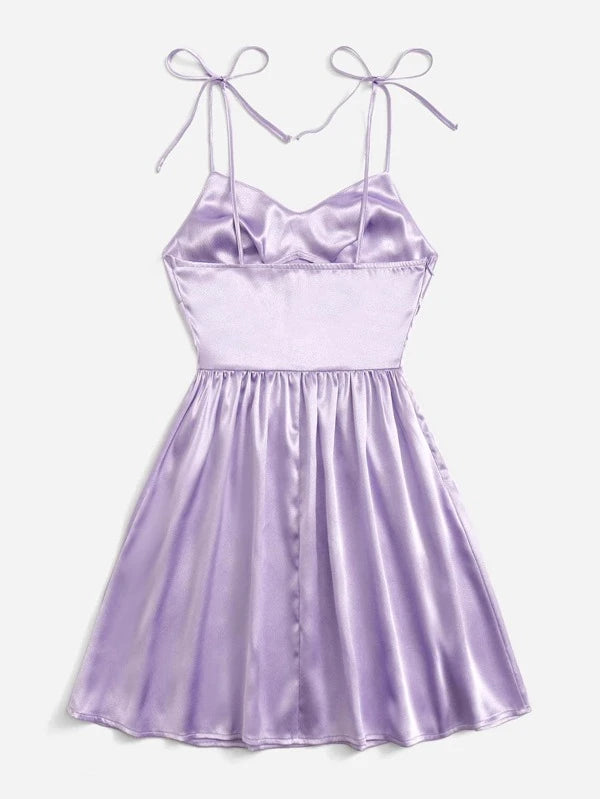 SHEIN Tie Shoulder Ruched Bust Cami Dress