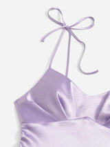 SHEIN Tie Shoulder Ruched Bust Cami Dress