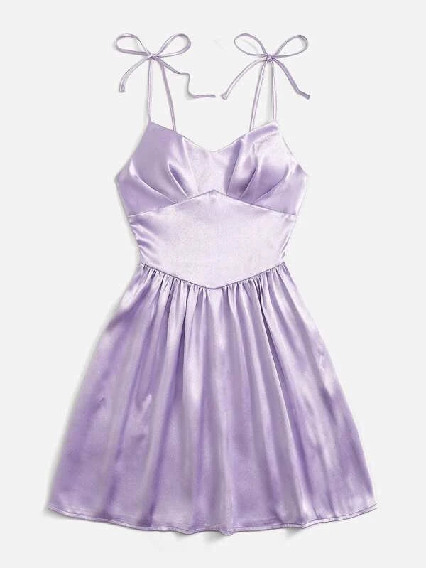 SHEIN Tie Shoulder Ruched Bust Cami Dress