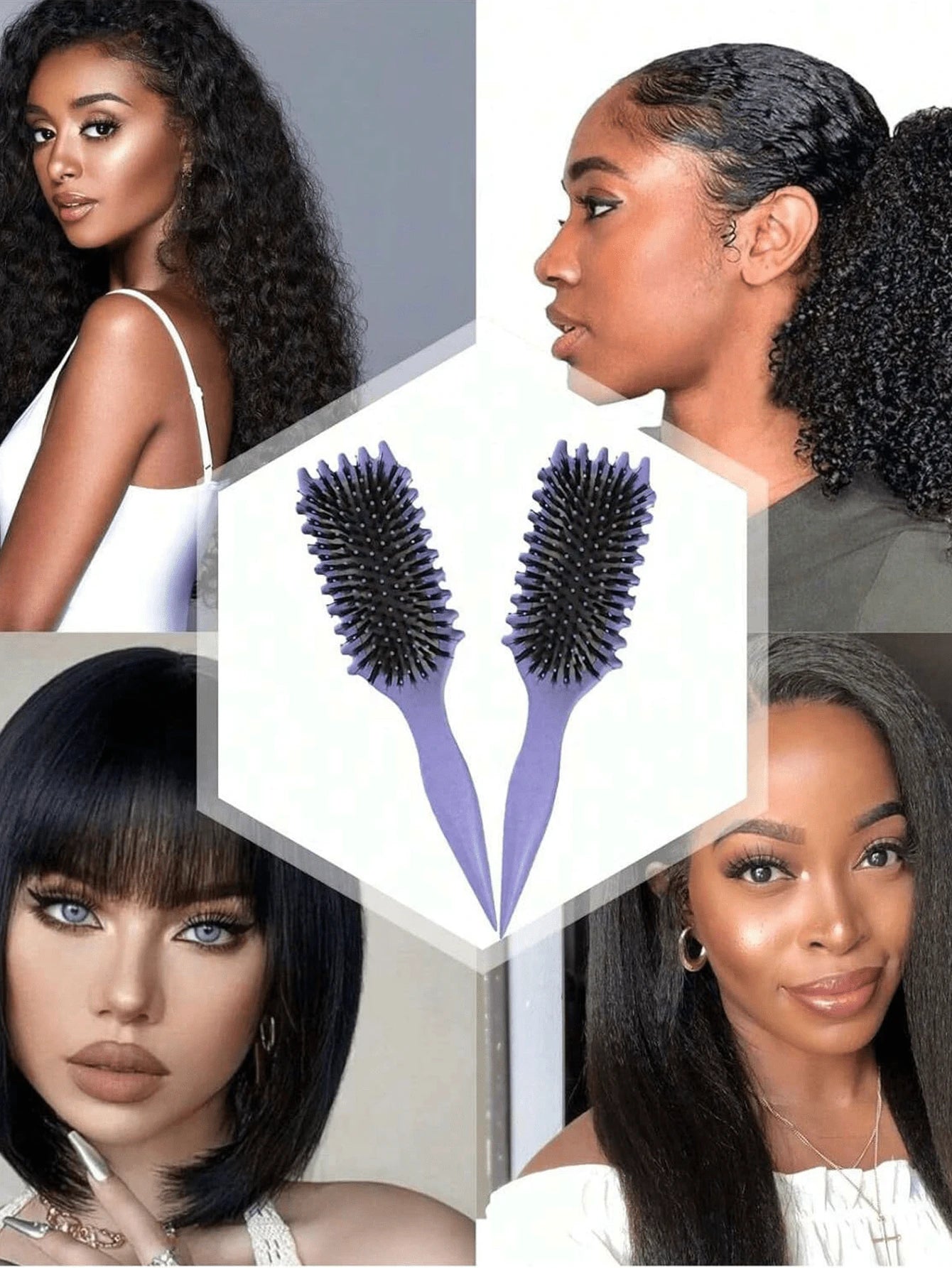 SHEIN Wheat Straw Cushion Massage Comb, Smooth Hair & Reduces Frizz