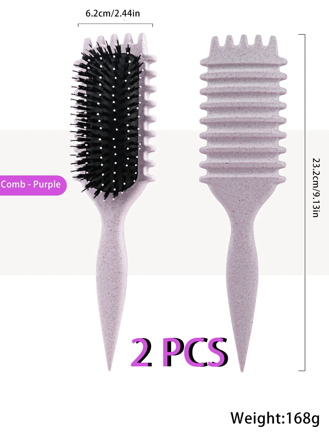 SHEIN 1PCS Wheat Straw Cushion Massage Comb, Smooth Hair & Reduces Frizz - view 3