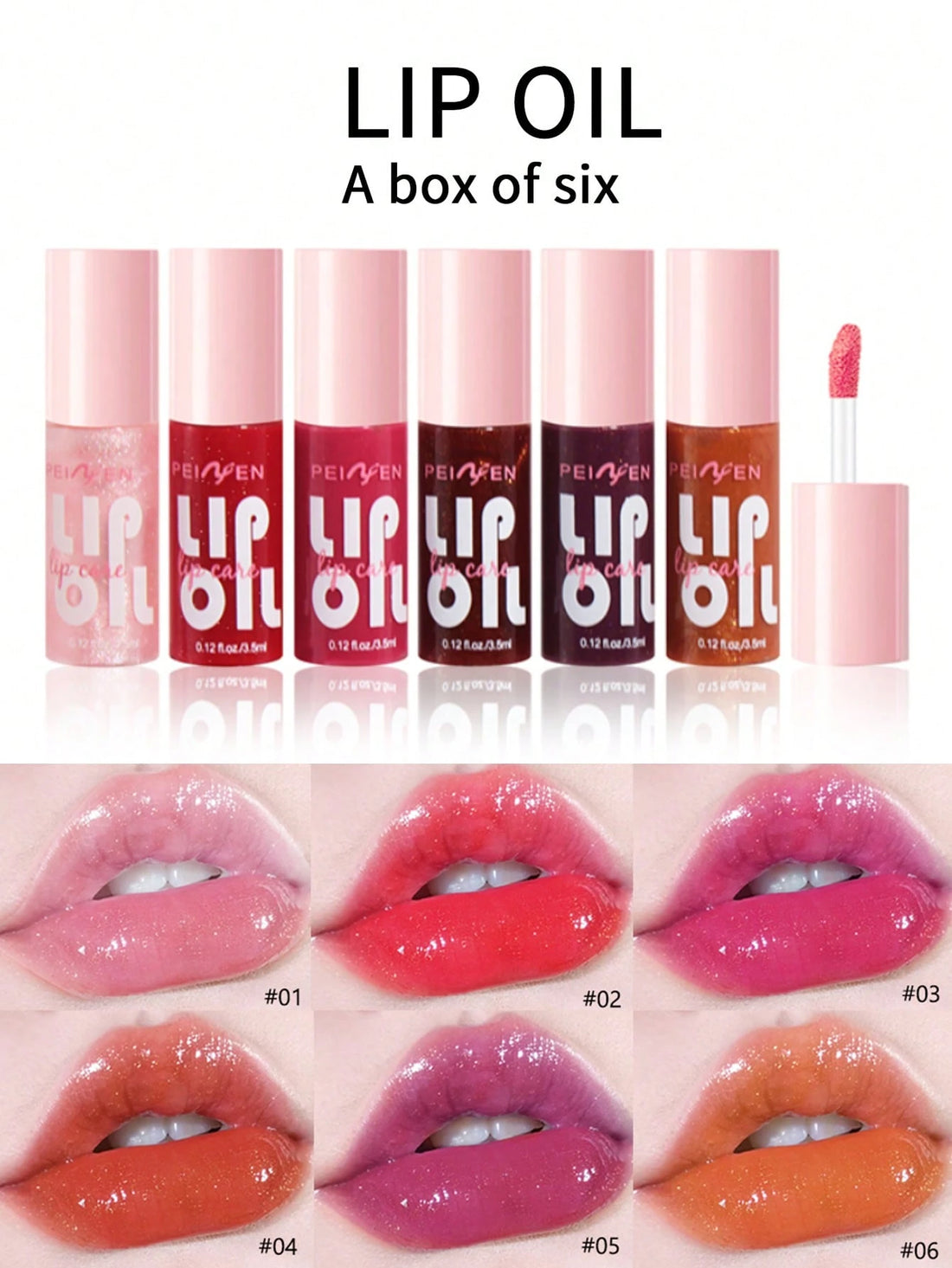 SHEIN 6-Piece Hydrating Lip Oil Gloss Set