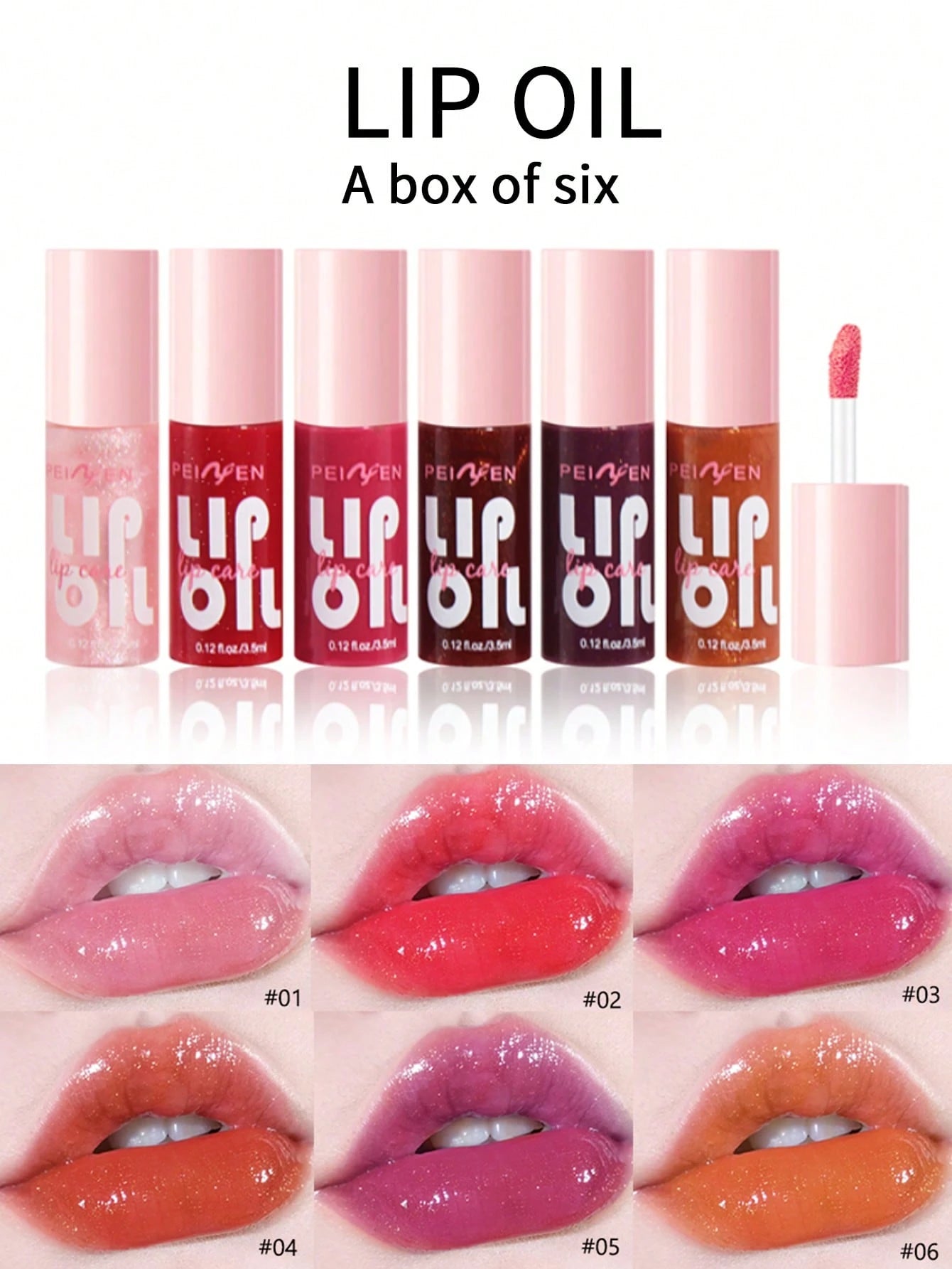 SHEIN 6-Piece Hydrating Lip Oil Gloss Set