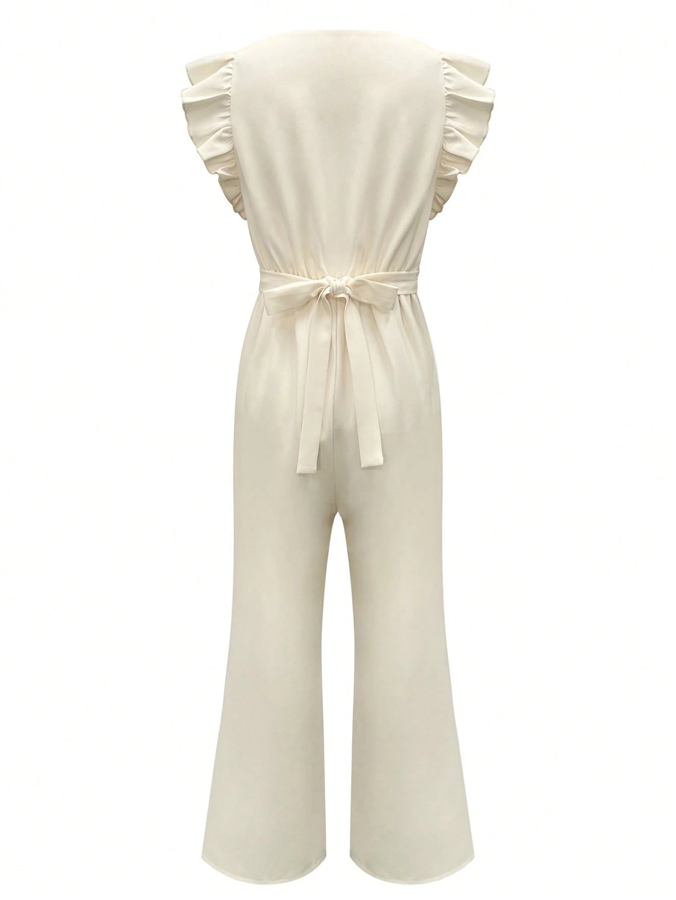 SHEIN Clasi Women's Solid Color Zipper Design Cap Sleeve Elegant Jumpsuit