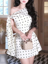 SHEIN Elegant Dress Solid Color Asymmetrical Sleeveless