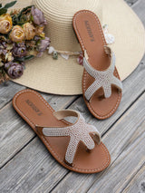 SHEIN Elegant Starfish & Pearl Thong Sandals