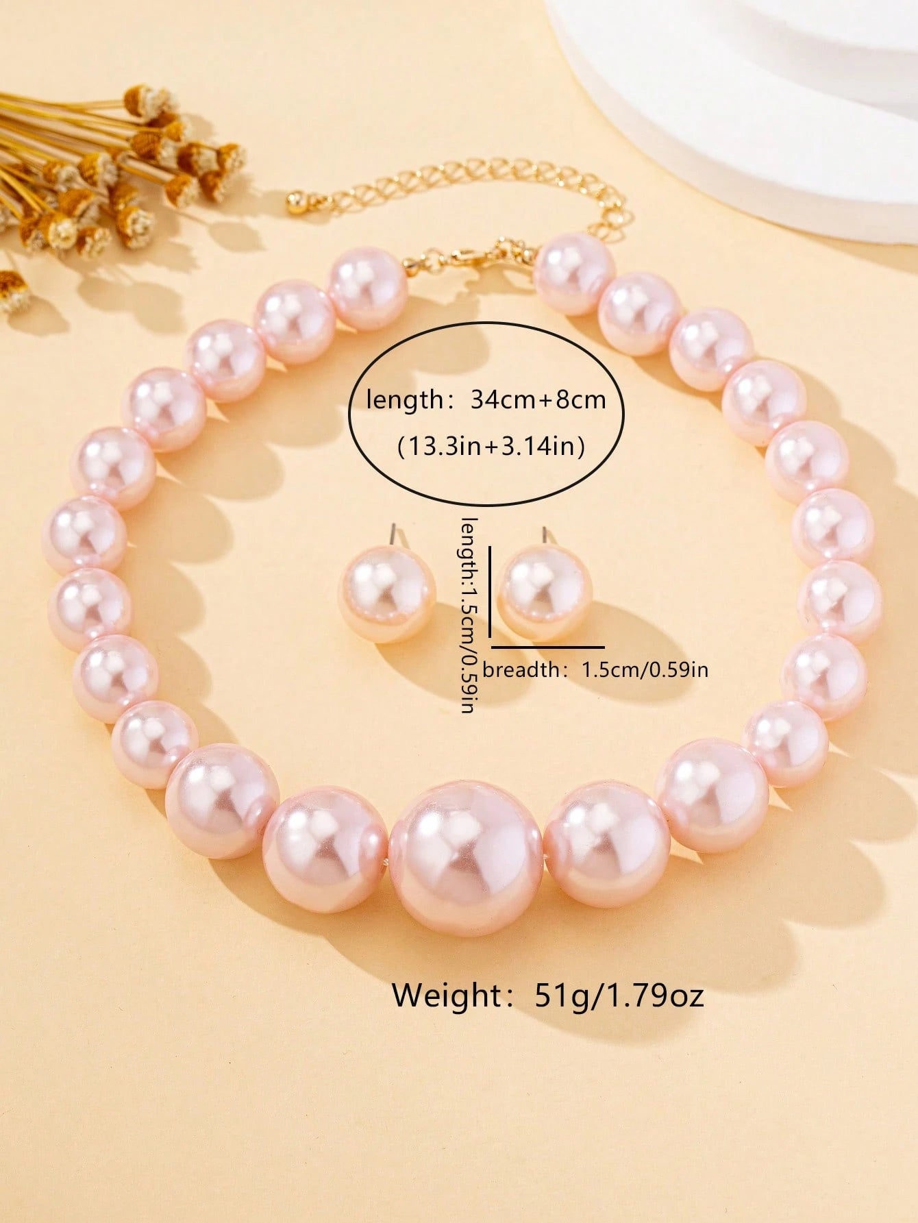 SHEIN Fashion Jewelry Set, Elegant And Luxurious Faux Pearl Earrings, Stud Earrings