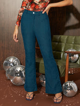 SHEIN High Waist Flared Corduroy Pants