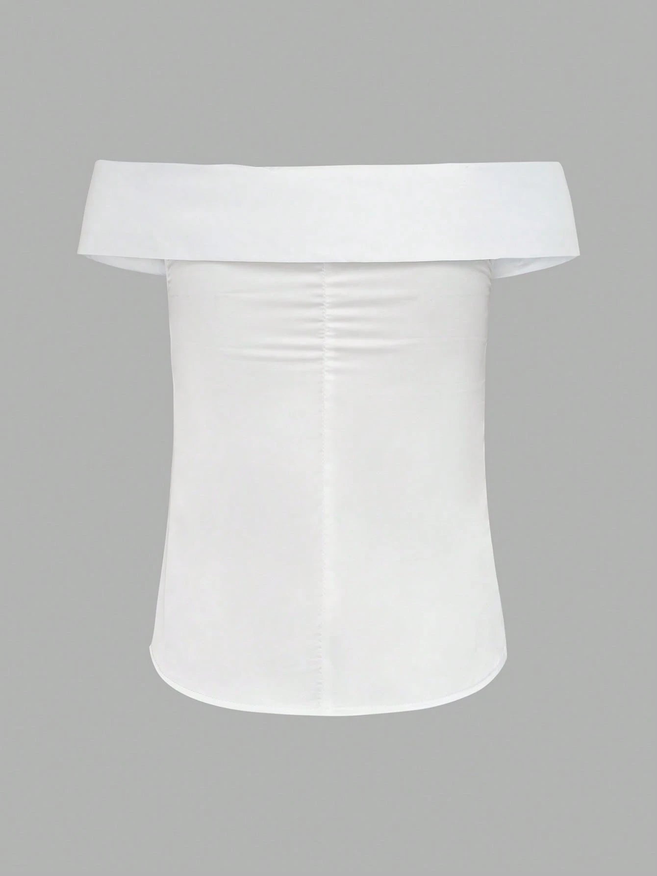 White off-shoulder top on a gray background