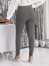 SHEIN Lady Two Tone Ruched Wide Waistband Leggings