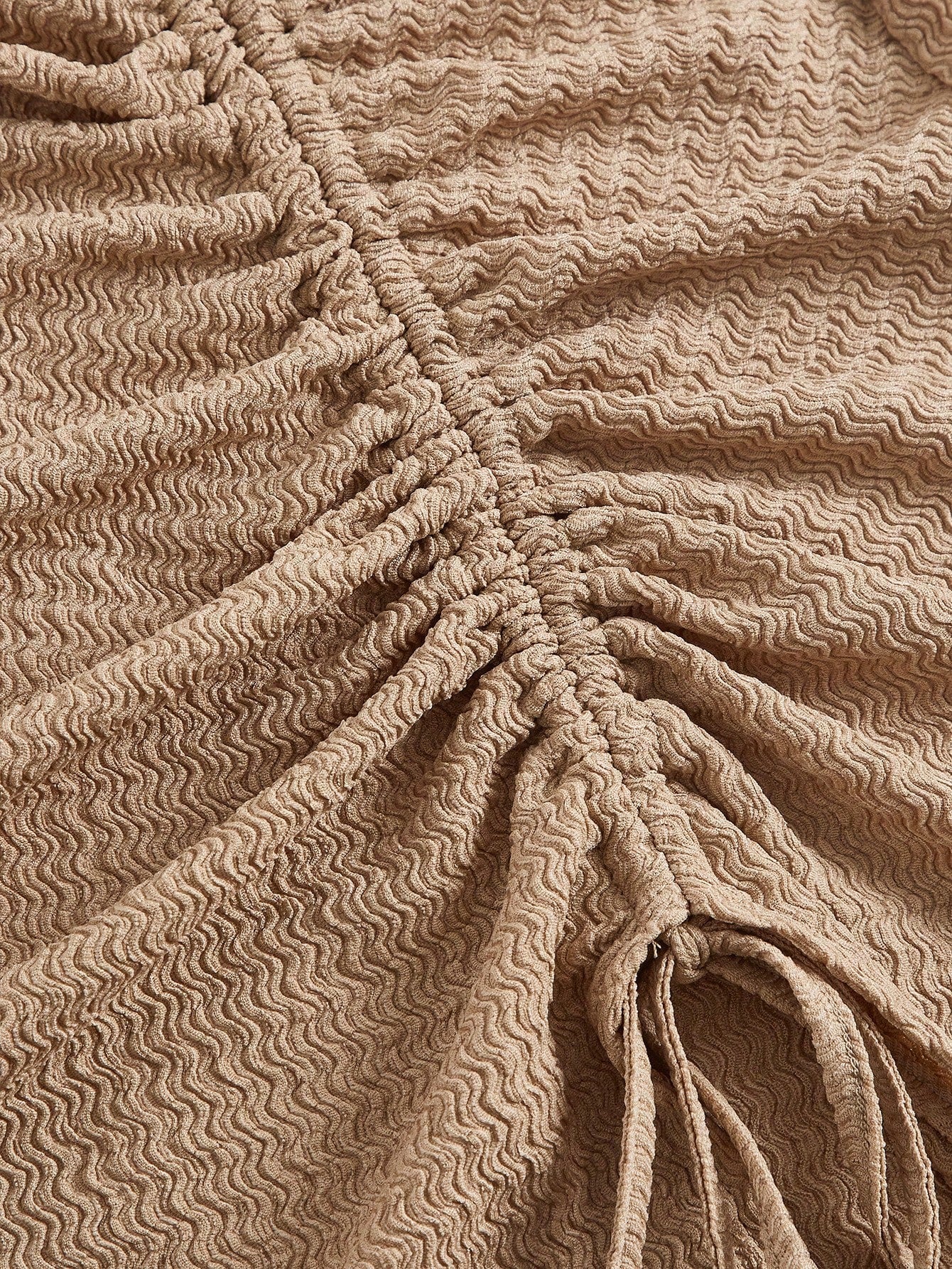 SHEIN MOD Asymmetrical Neck Drawstring Split Thigh Dress Ruched Dress