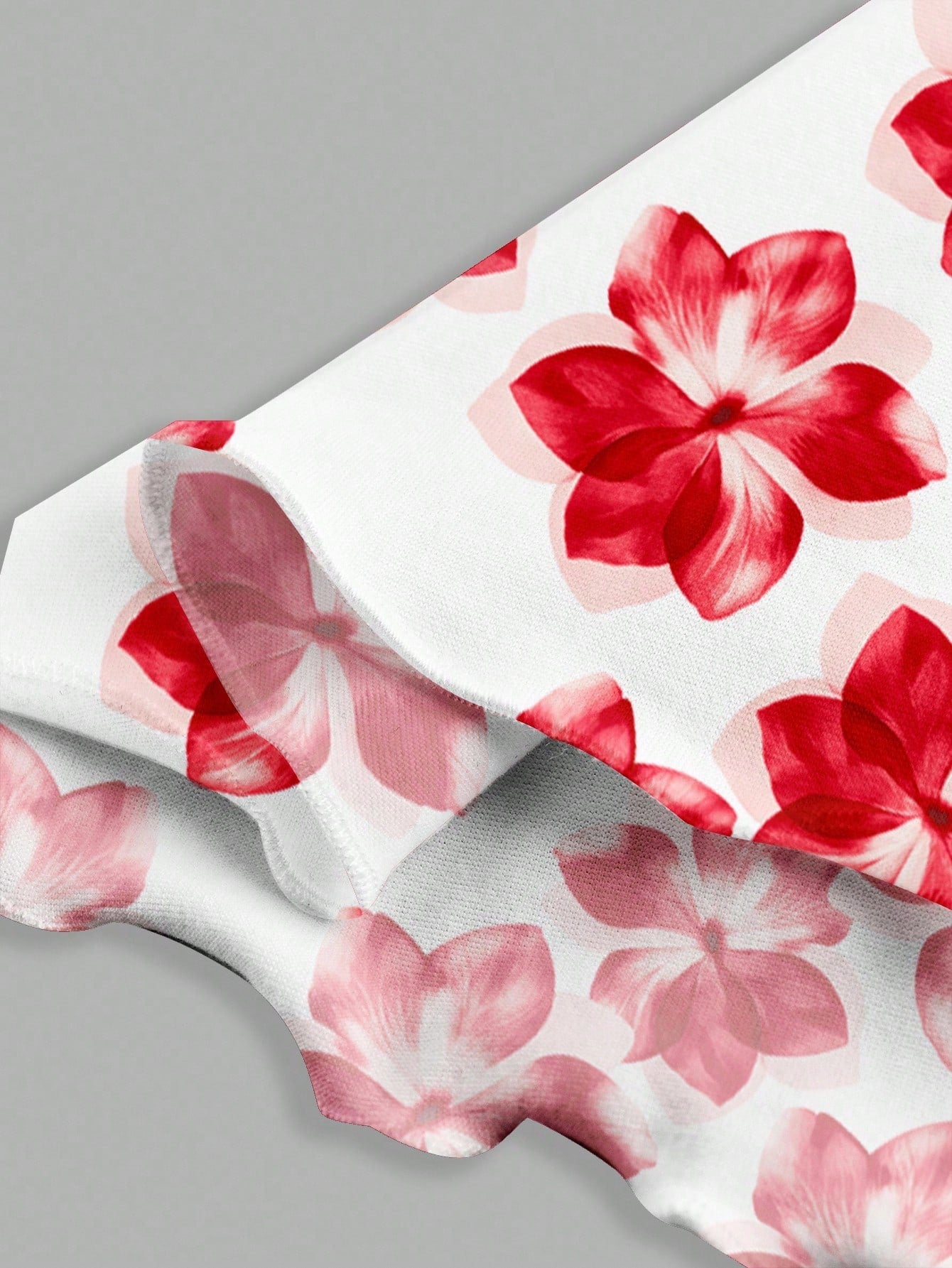 SHEIN MOD Casual Red Floral Print Pattern Spaghetti Strap Short Dress