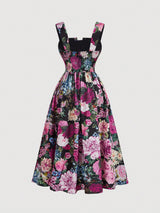 SHEIN MOD Vintage Palace Style Print Megenta Women Dress
