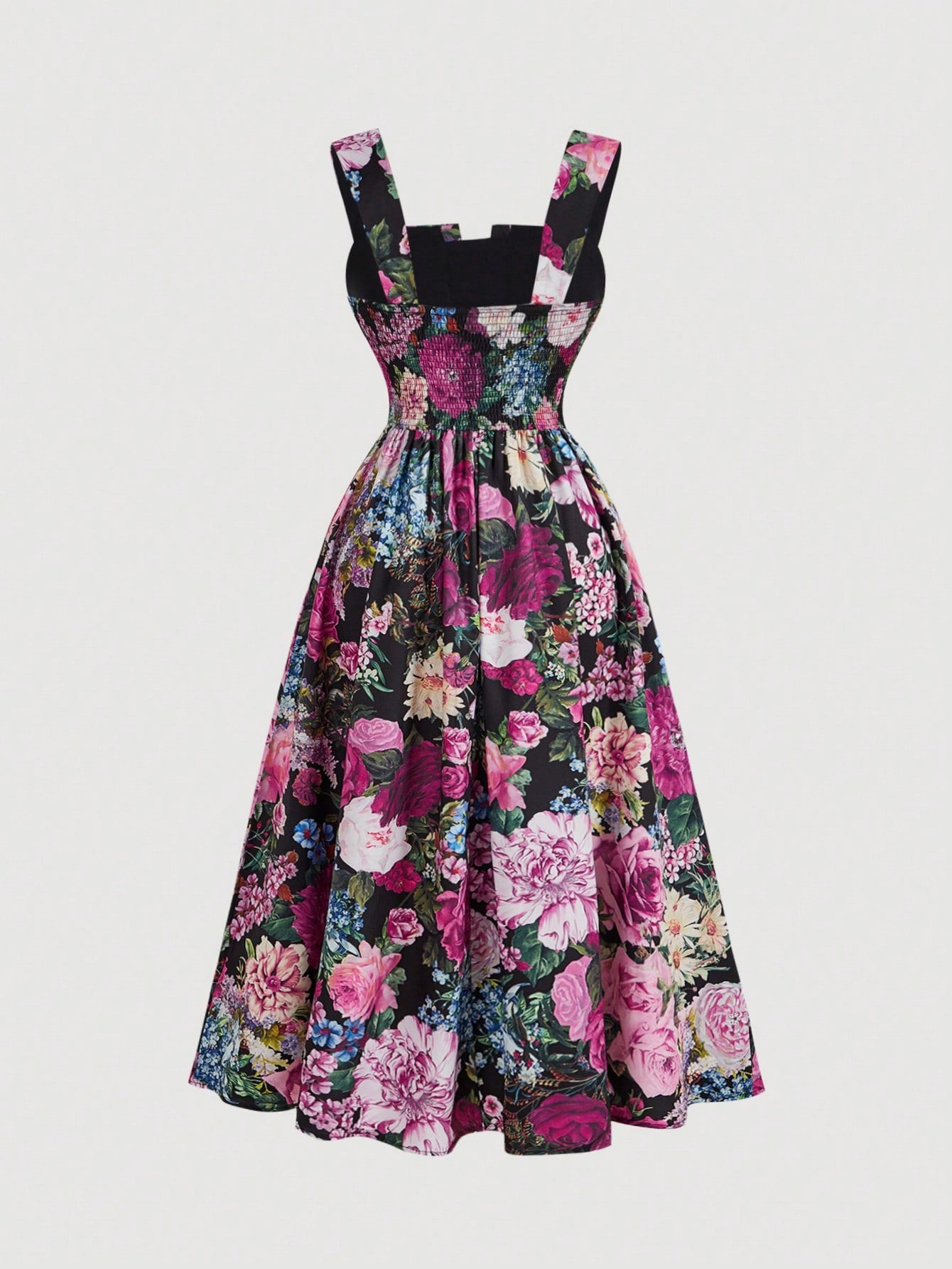 SHEIN MOD Vintage Palace Style Print Megenta Women Dress