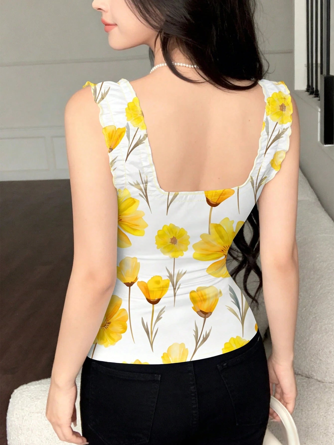 SHEIN Modelyn Heart Print Layered Camisole Top