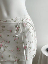 SHEIN PETITE Sexy Layered Embroidered Mesh Women Skirt