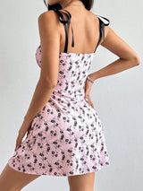 SHEIN PETITE Women Sexy Tie Waist Ditsy Floral Camisole Dress