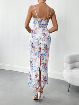 SHEIN Privé Women Floral Print Sleeveless Dress