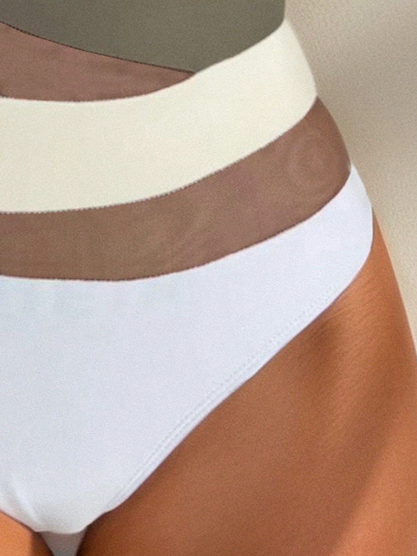 SHEIN Swim Solid Color One-Shoulder Mesh Splicing Swimsuit, Elegant Slimming Resort Swimwear