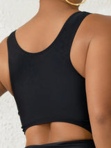 SHEIN Swim Women's One-Piece Color Block Swimsuit With Round Neckline