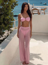 SHEIN Swim Women's Solid Color Simple Daily Bikini Set With Separable Design, 3pcs Summer