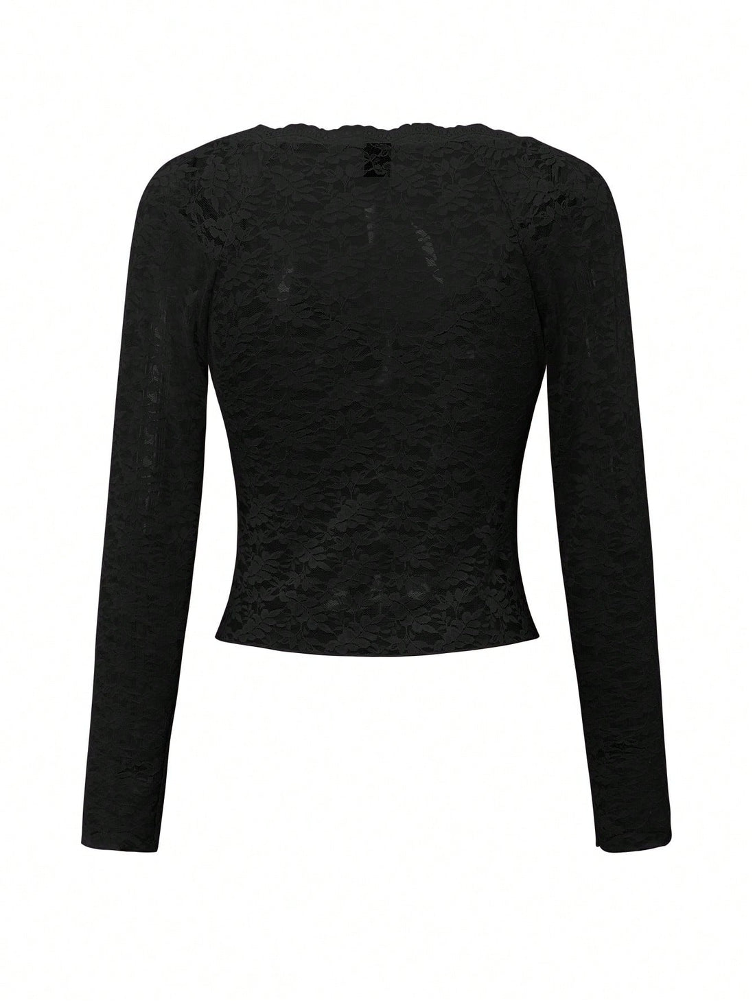 SHEIN Women's French Lace Bowknot Top, Gothic Black - view 4