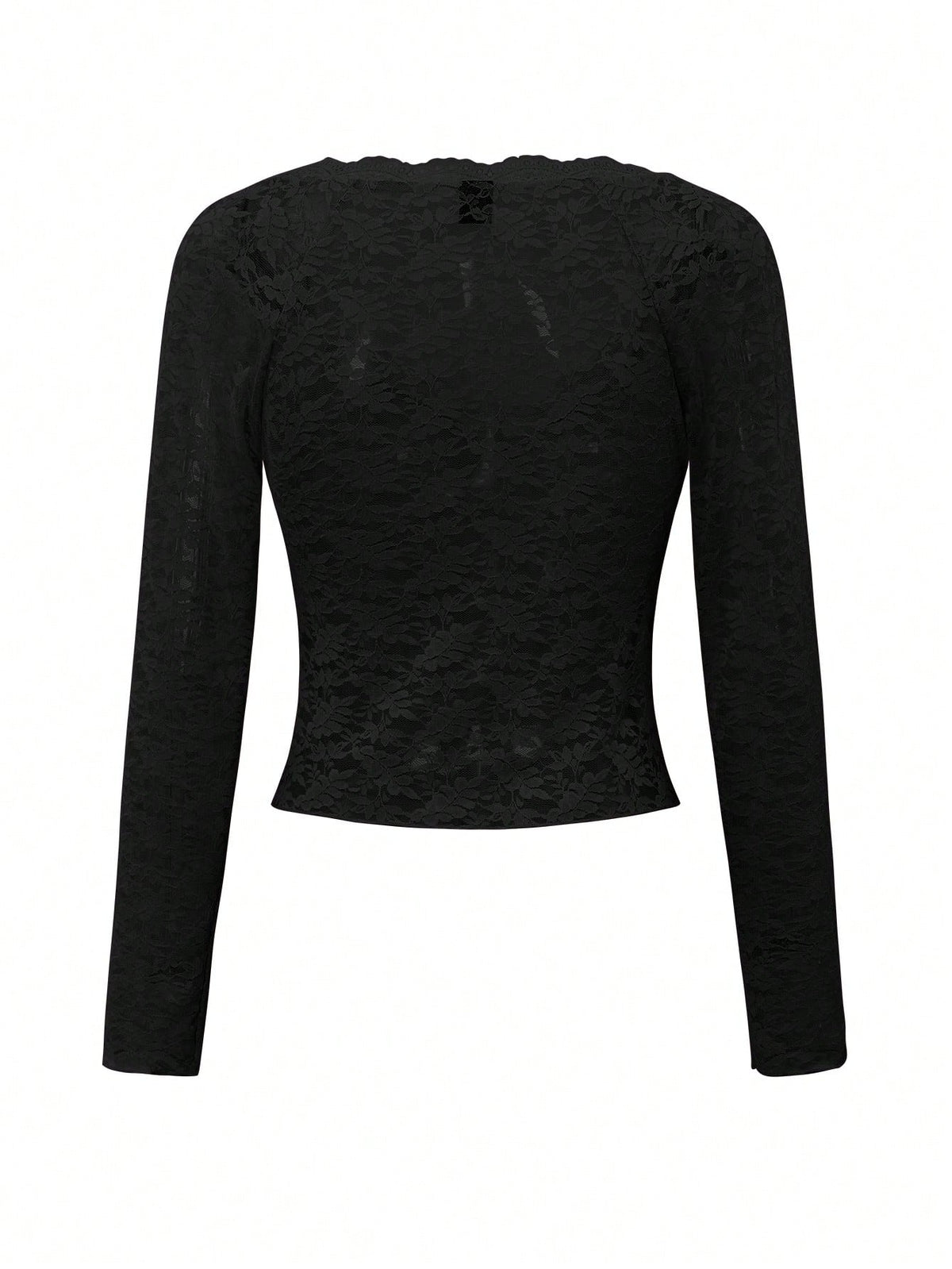 SHEIN Women's French Lace Bowknot Top, Gothic Black - view 4