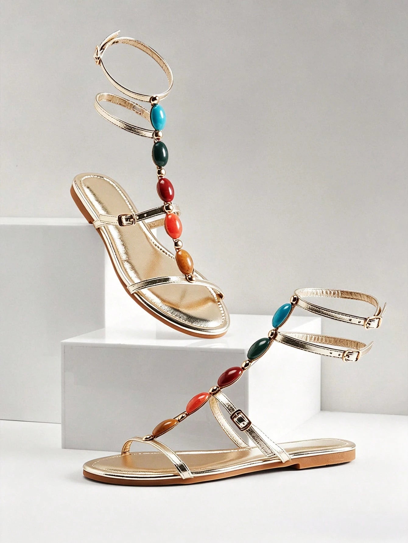 SHEIN SHUZIA Women's Fashionable Flat Ankle Strap Sandals For Summer Holidays Summer Shoes Spring Shoes Spring Break Easter