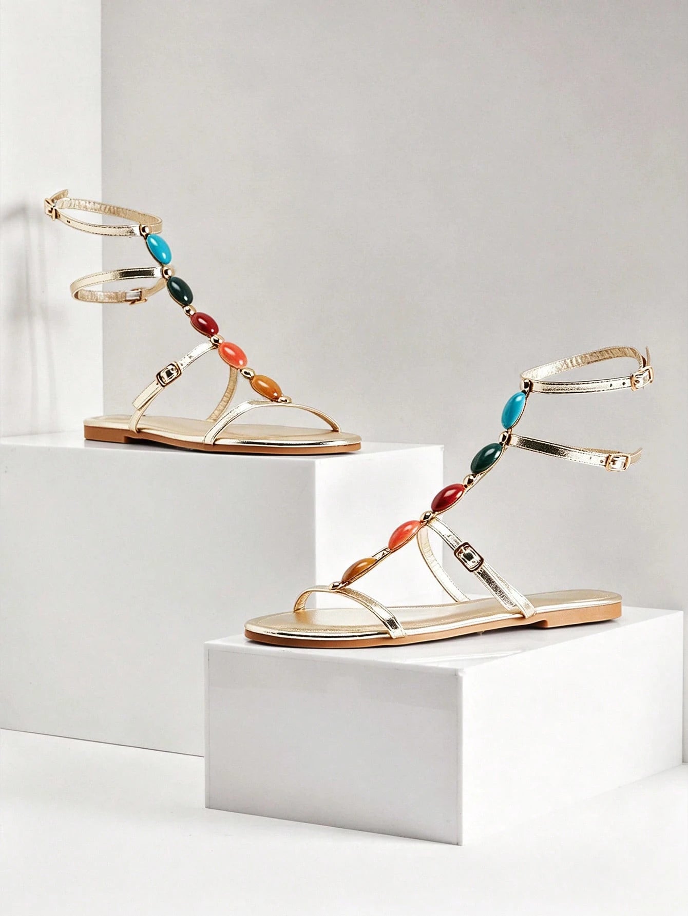 SHEIN SHUZIA Women's Fashionable Flat Ankle Strap Sandals For Summer Holidays Summer Shoes Spring Shoes Spring Break Easter