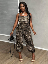 SHEIN Slayr Women's Street Camo Loose Bib Pants