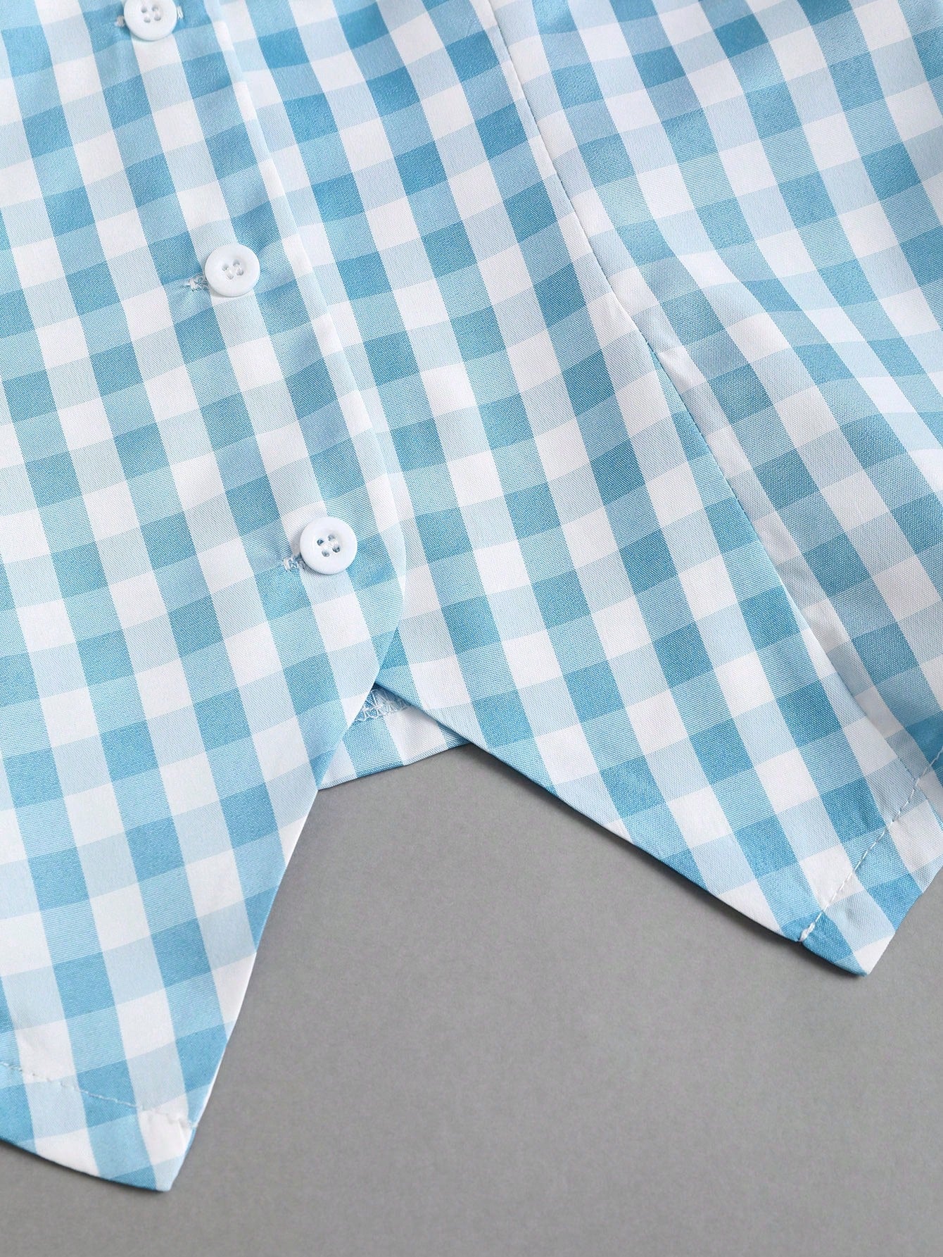 SHEIN Sweetra 2022 Summer New Sweet Fitted Sleeveless Navy Collar Plaid Crop Shirt