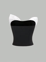 SHEIN Sweetra Women's Color Block Strapless Top With Large Bow