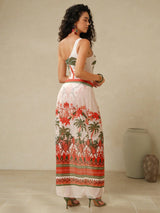 SHEIN Swim Oasis 1pc Women's One-Piece Swimsuit With Elegant Coconut Tree Design