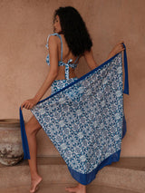 SHEIN Swim Oasis 3pcs/Set Women Knit Swimwear With Ruffled Spaghetti Strap Backless Top