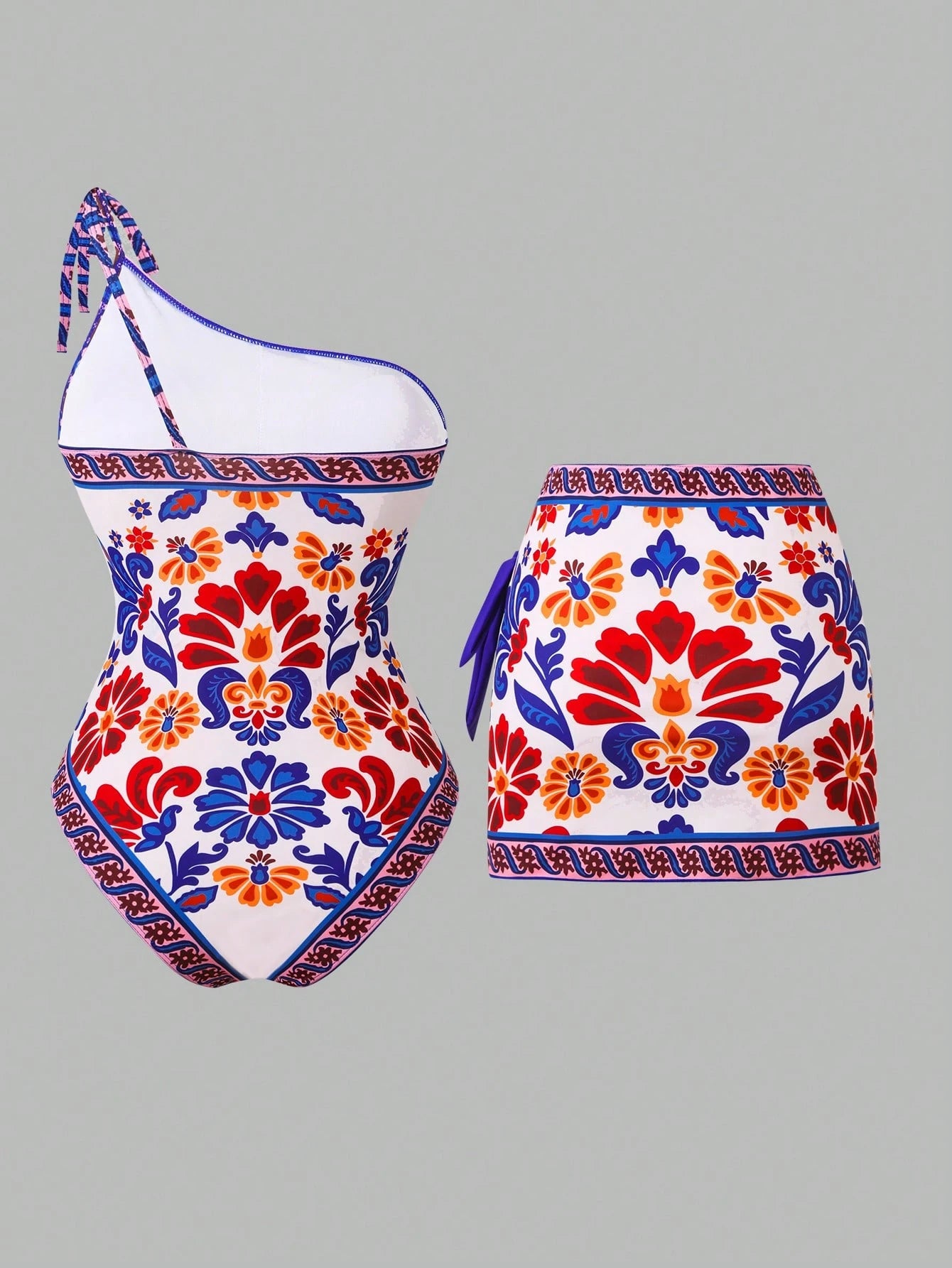 SHEIN Swim Oasis Women's Bohemian Style Print One-Piece Swimsuit
