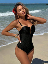 SHEIN Swim Vcay 1 pc Solid Color Elegant & Fashionable Women