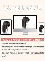 وصلة شعر صناعية سوداء من SHEIN، غرة أمامية، مشبك شعر أسود