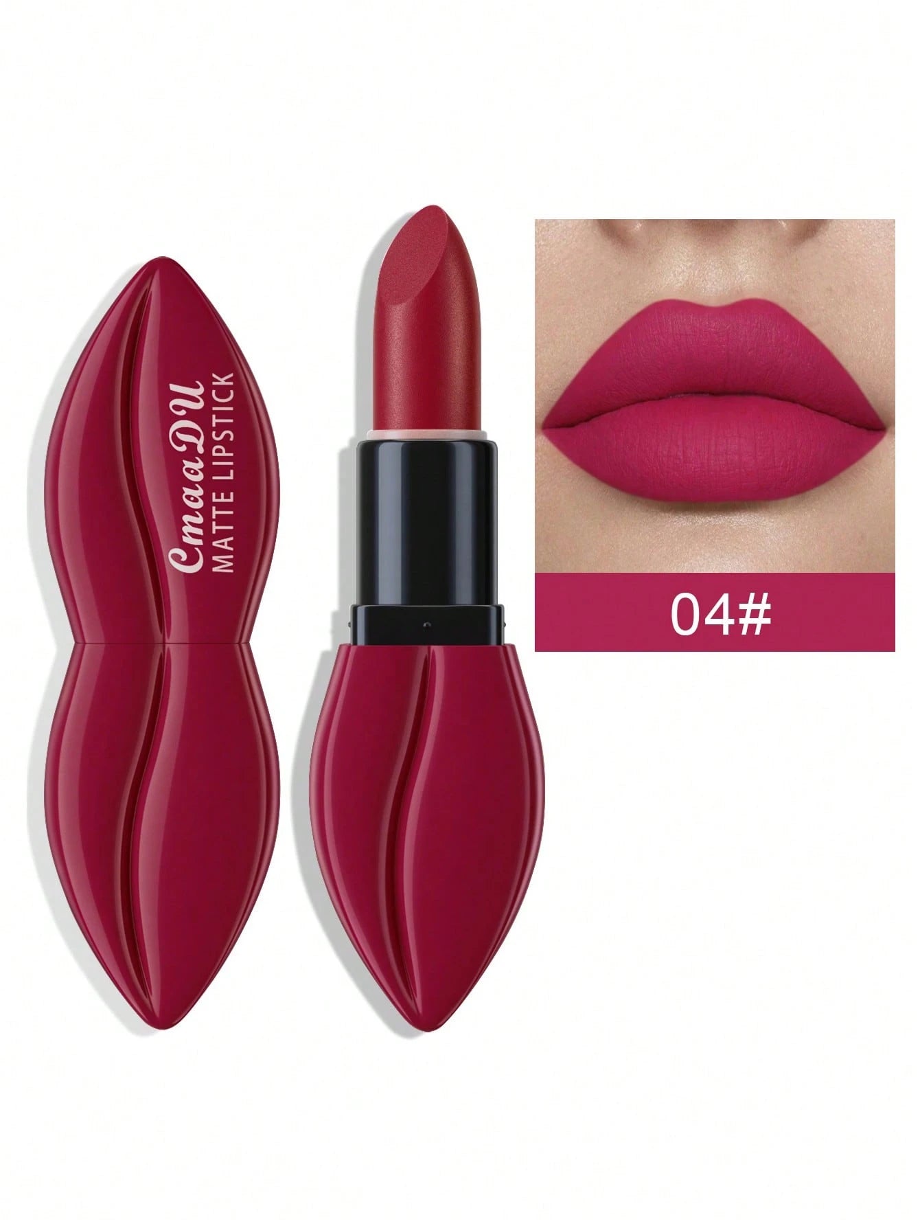 SHEIN Velvet Matte Lipstick, Long-lasting Non-stick Cup High Pigment Lipstick
