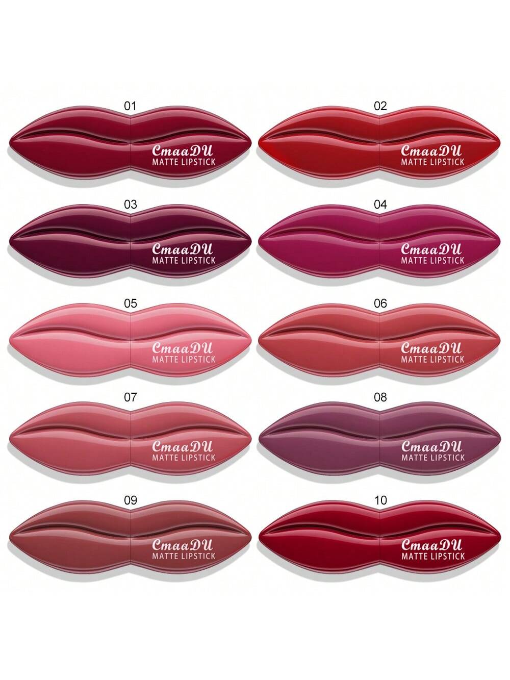 SHEIN Velvet Matte Lipstick, Long-lasting Non-stick Cup High Pigment Lipstick