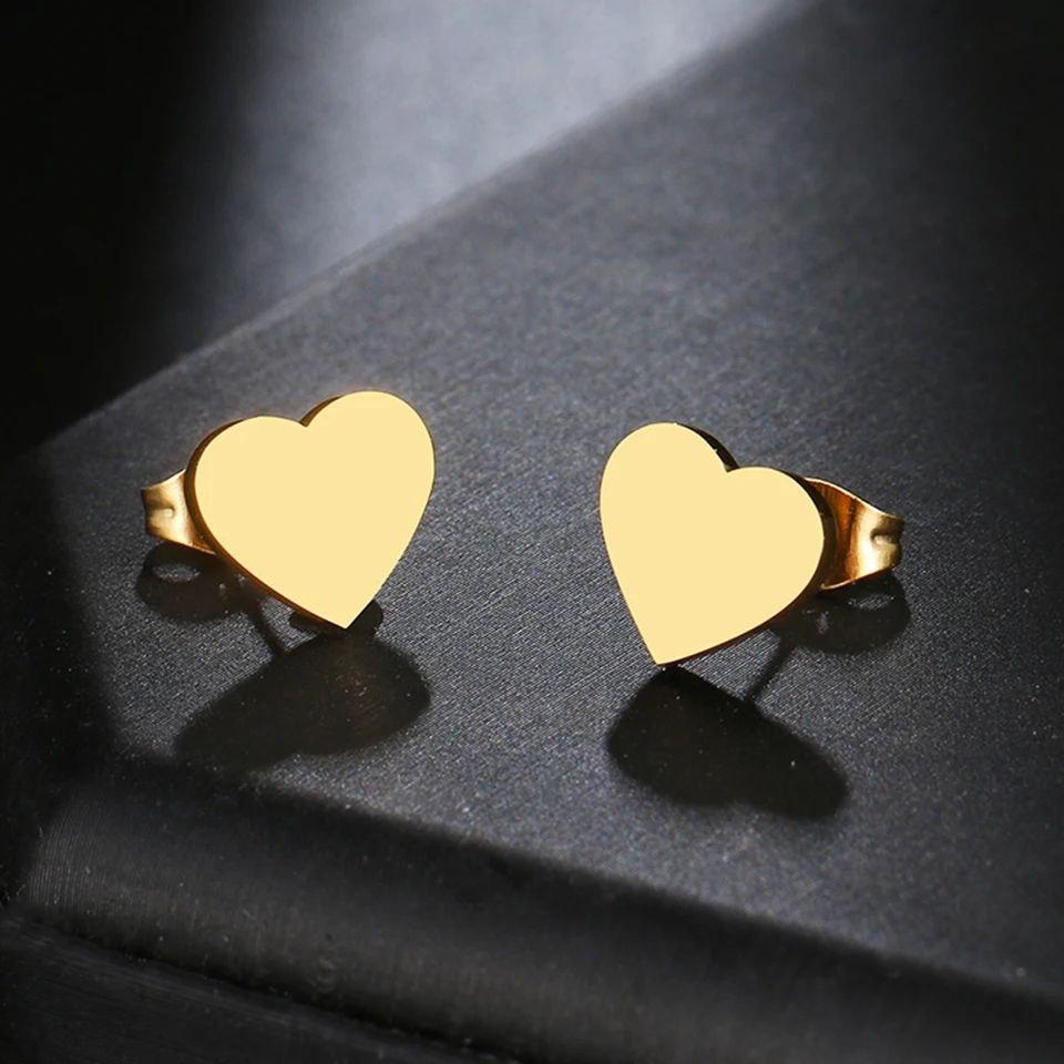 Heart earrings stainless steel - Sugar Egypt