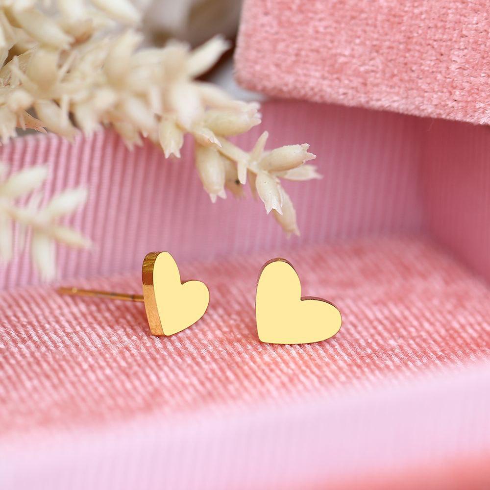 Heart earrings stainless steel - view 2