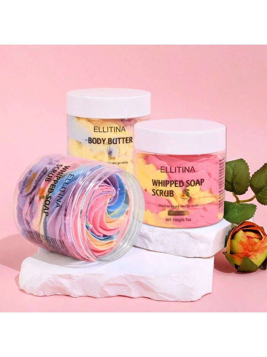 SHEIN Whipped Soap Scrub Body Scrub Multi-Color Cream Soap