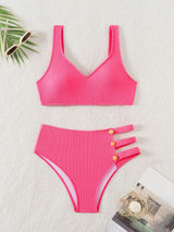 SHEIN Women's Bikini Set, Small Plaid Fabric Summer Beach