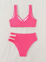 SHEIN Women's Bikini Set, Small Plaid Fabric Summer Beach