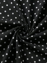 SHEIN Women's Elegant Fashion Black & White Polka Dot Sexy One-Shoulder Ruched Twist Bikini 3-Piece Swimwear Set