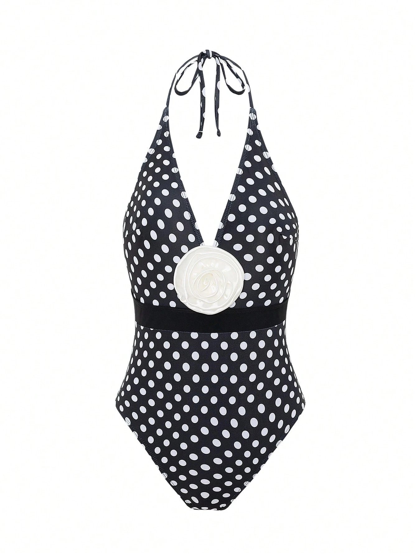 SHEIN Women's Summer Beach Holiday Elegant Tight Casual One-Piece Swimsuit, 2 Pieces Set