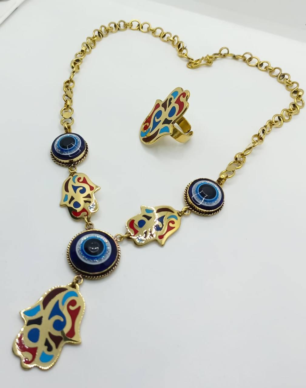 Copper Shaped eyes ( necklace&ring)