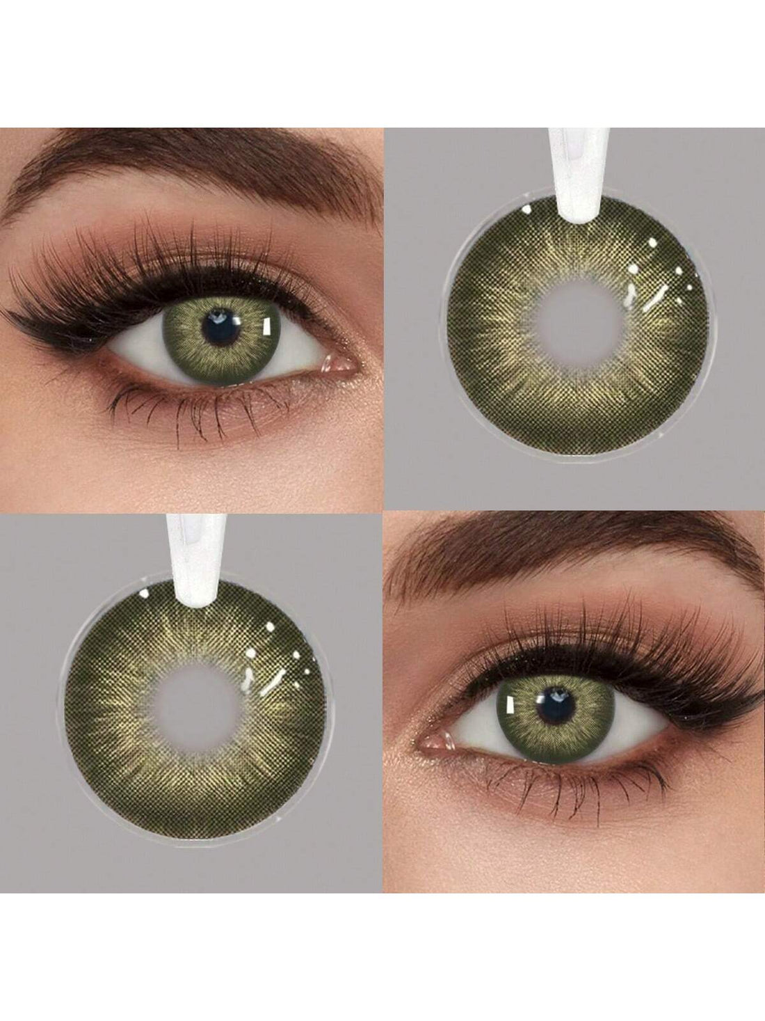 SHEIN 2 Pieces Gray Brown Color Contact Lenses Eye Makeup Soft Contact Lenses Annual Glasses Cosmetic Soft Lens