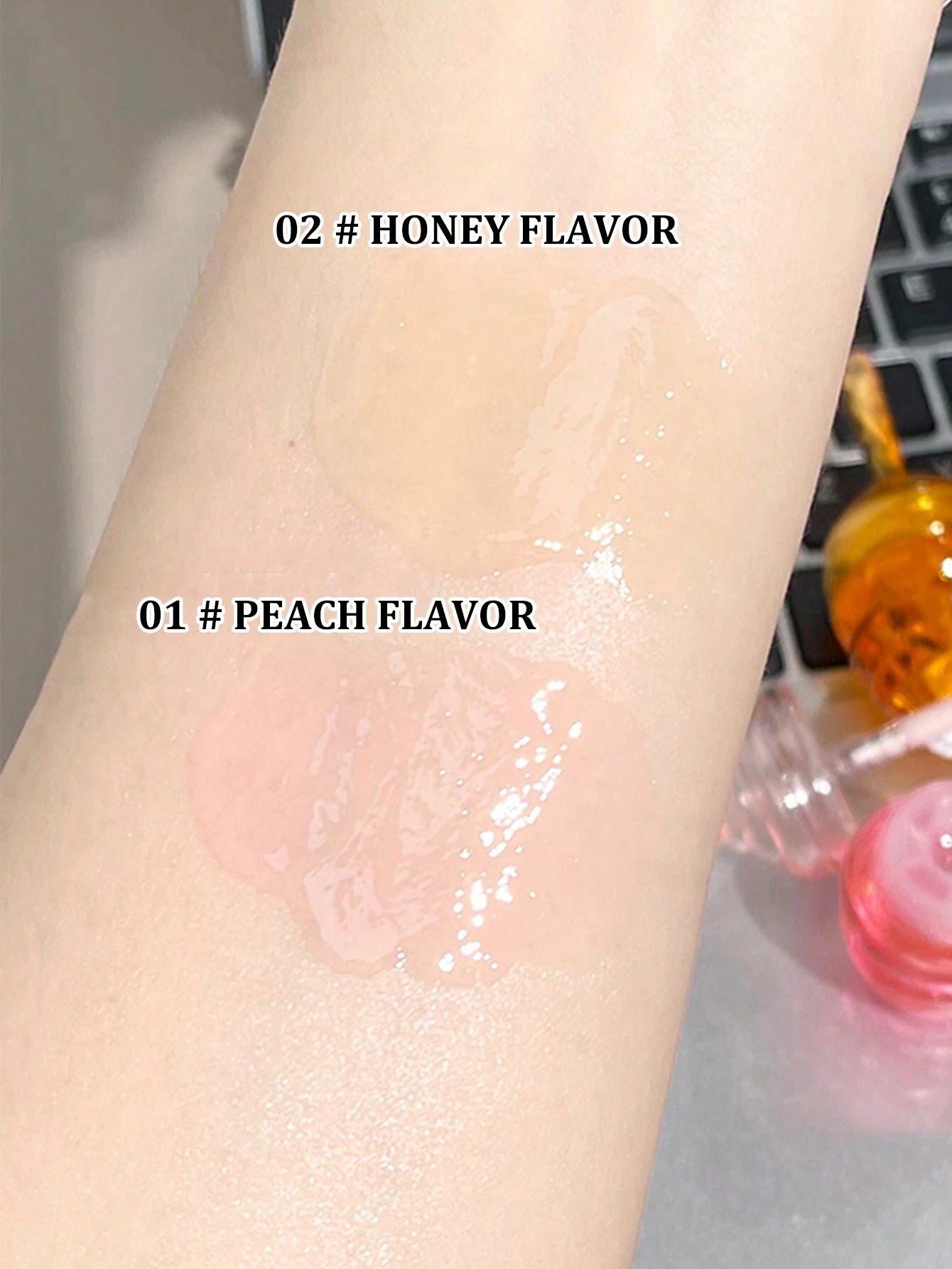 SHEIN Little Honey Jar Lip Oil Set,No-Sticky Gloss Lip Balm Lip Care